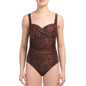 NIPTUCK Women Animal Print Joanne One-piece Swimsuit Brown Black Built in Cups 4